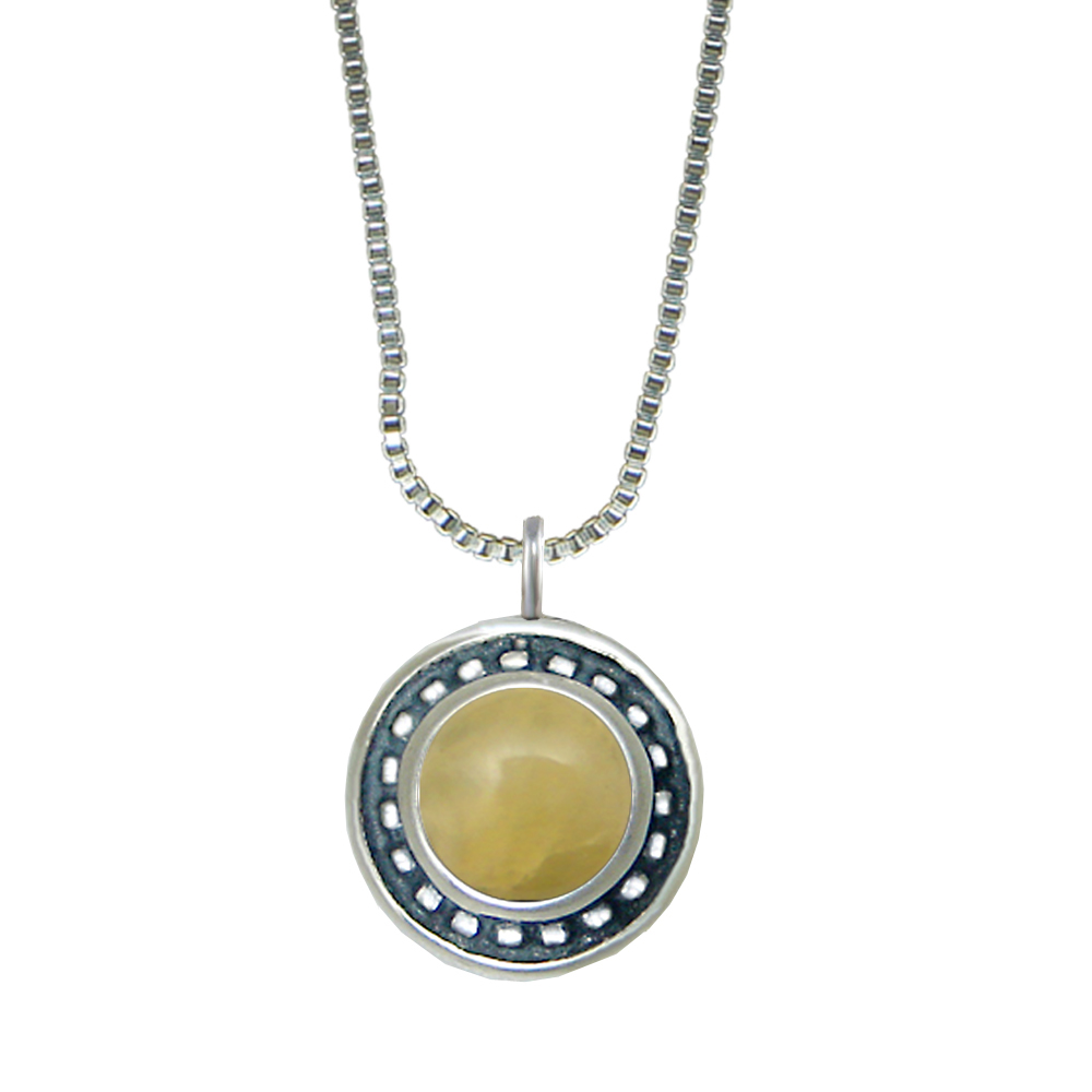 Sterling Silver Little Yellow Aragonite Pendant Necklace